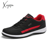 Xajzpa - Men Shoes Sneakers Trend Casual Breathable Leisure Male Non-Slip Vulcanized Black Red / 39