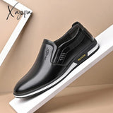 Xajzpa - Men Shoes Winter Genuine Leather Loafers Breathable Autumn Comfortable Casual Outdoor