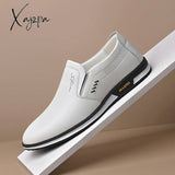 Xajzpa - Men Shoes Winter Genuine Leather Loafers Breathable Autumn Comfortable Casual Outdoor