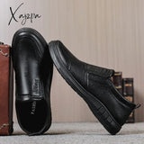 Xajzpa - Men Shoes Winter Genuine Leather Loafers Breathable Autumn Comfortable Casual Outdoor