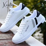 Xajzpa - Men Sneakers Casual Shoes Lightweight New Fashion Man Sneakers White Shoes Flat Lace-Up Men Business Travel Tenis Masculino