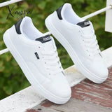 Xajzpa - Men Sneakers Casual Shoes Lightweight New Fashion Man White Flat Lace-Up Business Travel