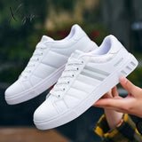 Xajzpa - Men Sneakers Casual Shoes Lightweight New Fashion Man White Flat Lace-Up Business Travel