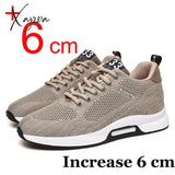 Xajzpa - Men Sneakers Elevator Shoes Hidden Heels Breathable Heightening For Increase Insole 6Cm