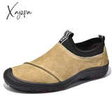 Xajzpa - Men Suede Leather Shoes Outdoor Men’s Loafers Luxury Breathable Soft Driving Non-Slip