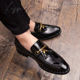 Xajzpa - Men Tassel Loafers Mens Leather Man Shoes Mocassin Homme Calzado Hombre Zapatos De Black /