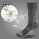 Xajzpa Men Thick Breathable Cotton Cushion Crew Outdoor Sports Hiking Trekking Socks Work Boot For