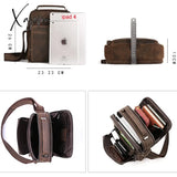 Xajzpa - Men Top Layer Cowhide Genuine Leather Shoulder Bag Handbags Business Travel Retro