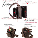 Xajzpa - Men Top Layer Cowhide Genuine Leather Shoulder Bag Handbags Business Travel Retro