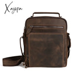 Xajzpa - Men Top Layer Cowhide Genuine Leather Shoulder Bag Handbags Business Travel Retro