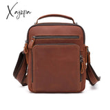 Xajzpa - Men Top Layer Cowhide Genuine Leather Shoulder Bag Handbags Business Travel Retro