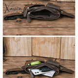 Xajzpa - Men Waist Belt Bag Fanny Pack Purse Genuine Leather Cross Body Shouder Travel Male Real