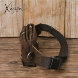 Xajzpa - Men Waist Belt Bag Fanny Pack Purse Genuine Leather Cross Body Shouder Travel Male Real