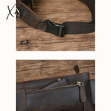 Xajzpa - Men Waist Belt Bag Fanny Pack Purse Genuine Leather Cross Body Shouder Travel Male Real