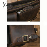 Xajzpa - Men Waist Belt Bag Fanny Pack Purse Genuine Leather Cross Body Shouder Travel Male Real