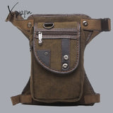 Xajzpa - Men Waist Pack Bum Leg Thigh Bag Motorcycle Rider Nylon/Canvas Military/Assault Male Cross