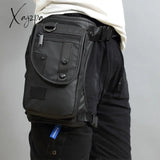 Xajzpa - Men Waist Pack Bum Leg Thigh Bag Motorcycle Rider Nylon/Canvas Military/Assault Male Cross