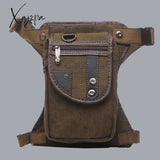 Xajzpa - Men Waist Pack Bum Leg Thigh Bag Motorcycle Rider Nylon/Canvas Military/Assault Male Cross