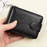 Xajzpa - Men Wallets Man’s Card Genuine Leather Clutch Purses Driver’s License Cover Zipper