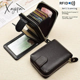 Xajzpa - Men Wallets Man's Card Genuine Leather Clutch Wallets Purses Driver's License Cover Zipper Organ Women's Wallet Card Wallet