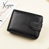 Xajzpa - Men Wallets Man’s Card Genuine Leather Clutch Purses Driver’s License Cover Zipper