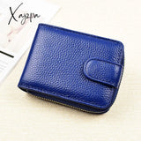 Xajzpa - Men Wallets Man’s Card Genuine Leather Clutch Purses Driver’s License Cover Zipper