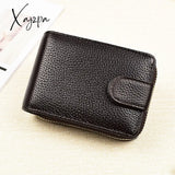 Xajzpa - Men Wallets Man’s Card Genuine Leather Clutch Purses Driver’s License Cover Zipper