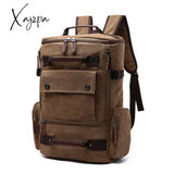 Xajzpa - Men's Backpack Vintage Canvas Backpack School Bag Men's Travel Bags Large Capacity Backpack  Laptop Backpack Bag High Qualit