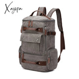 Xajzpa - Men’s Backpack Vintage Canvas School Bag Travel Bags Large Capacity Laptop High Qualit Gray
