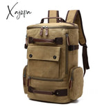 Xajzpa - Men’s Backpack Vintage Canvas School Bag Travel Bags Large Capacity Laptop High Qualit