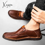 Xajzpa - Men’s Casual Shoes Handmade Mens Style Comfortable Lace Up Moccasins Breathable Loafers