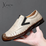 Xajzpa - Men’s Casual Shoes Handmade Mens Style Comfortable Lace Up Moccasins Breathable Loafers