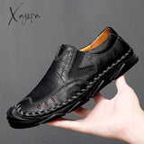 Xajzpa - Men’s Casual Shoes Handmade Mens Style Comfortable Lace Up Moccasins Breathable Loafers