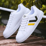 Xajzpa - Men’s Casual Shoes Lightweight Breathable Men Flat Lace-Up Sneakers White Business