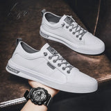 Xajzpa - Men’s Casual Shoes Lightweight Breathable Men Flat Sneakers White Business Travel Tenis