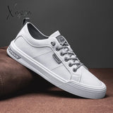 Xajzpa - Men’s Casual Shoes Lightweight Breathable Men Flat Sneakers White Business Travel Tenis