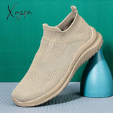 Xajzpa - Men's Casual Sneakers Knitting Mesh Comfortable Socks Walking Shoes Comfortable Men's Casual Shoes Light Sneakers Men Shoes