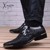 Xajzpa - Men’s Dress Shoe Clould Patent Leather Men Wedding Oxford Shoes Lace-Up Office Suit