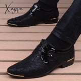 Xajzpa - Men’s Dress Shoe Clould Patent Leather Men Wedding Oxford Shoes Lace-Up Office Suit