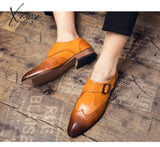 Xajzpa - Men’s Dress Shoes New Fashion Pu Leather Buckle Strap Business Casual High Quality For