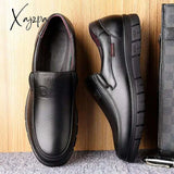 Xajzpa - Men’s Genuine Leather Shoes 38-46 Head Soft Anti-Slip Rubber Loafers Man Casual Real