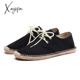 Xajzpa - Men’s Hemp Insole Black And White Summer Fisherman’s Casual Shoes National Style Soled