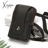 Xajzpa - Men’s High Quality Pu Waist Bag Business Casual Magnetic Ag Leather Belt Holder For Man