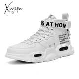 Xajzpa - Men’s High Top Fashion Leather Sneakers Trend Hot Sale Comfortable Man Casual Shoes