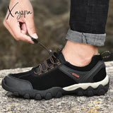 Xajzpa - Men’s Hiking Shoes Suede Leather Wear-Resistant Outdoor Hunting Men Sport Trekking