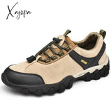 Xajzpa - Men’s Hiking Shoes Suede Leather Wear-Resistant Outdoor Hunting Men Sport Trekking