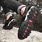 Xajzpa - Men’s Hiking Shoes Suede Leather Wear-Resistant Outdoor Hunting Men Sport Trekking