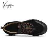 Xajzpa - Men’s Hiking Shoes Suede Leather Wear-Resistant Outdoor Hunting Men Sport Trekking