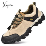 Xajzpa - Men’s Hiking Shoes Suede Leather Wear-Resistant Outdoor Hunting Men Sport Trekking