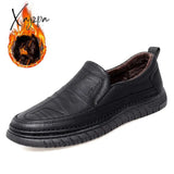 Xajzpa - Men’s Loafers Fashion Leather Flats Classics Driving Shoes Comfortable Rubber Platform